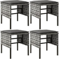 4 pcs Gray Poly Rattan Outdoor Sectional Patio Furniture Set with Cushions Y543162