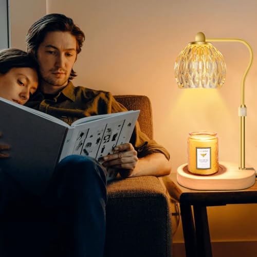 Candle Warmer Lamp with 3 Bulbs, Dimmable Adjustable Hight Gold L745