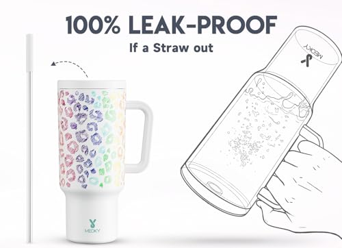 40oz Insulated Stainless Steel Tumbler with Handle and Straw D301