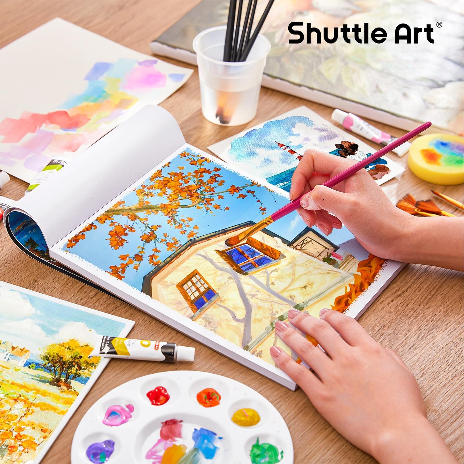 168 Pcs Artist Painting Set with Aluminum and Wooden Easels A62029