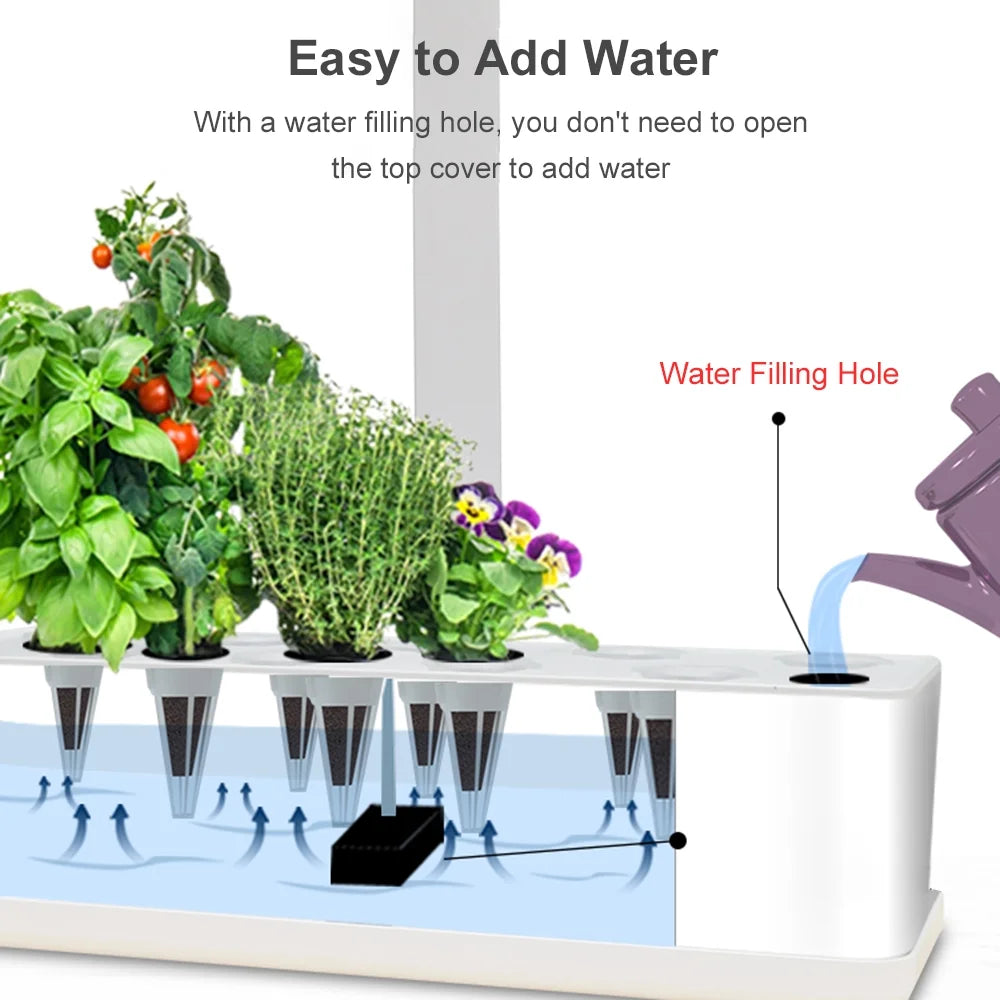9 Pods Hydroponic Growing System with Adjustable Grow Lights M484826