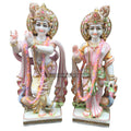 Large 30 inches Marble Multicolor Radha Krishna Statue P446