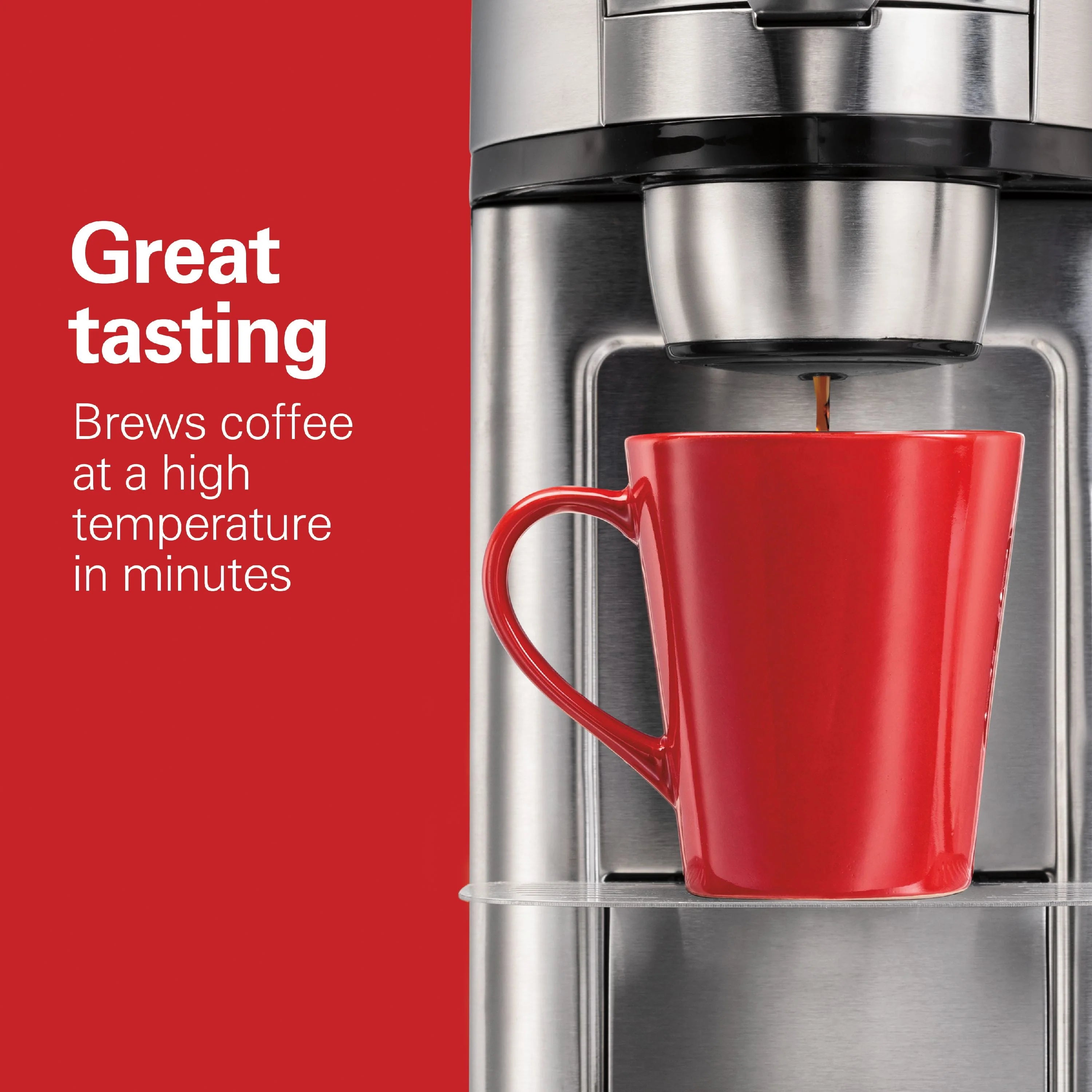 Single-Serve Coffee Maker, 14 oz., Stainless Steel S263146