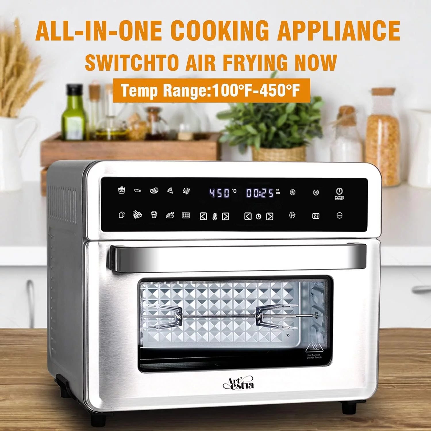 26QT Extra Large Digital Convection Oven Air Fryer Combo With Rotisserie And Dehydrator T994