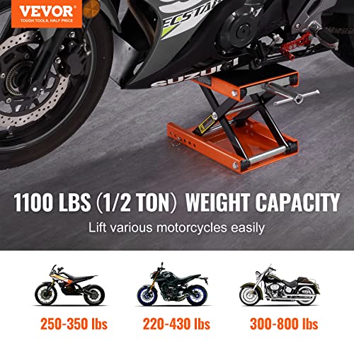 1100 LBS Steel Motorcycle Scissor Lift Jack with Safety Pin Z90337