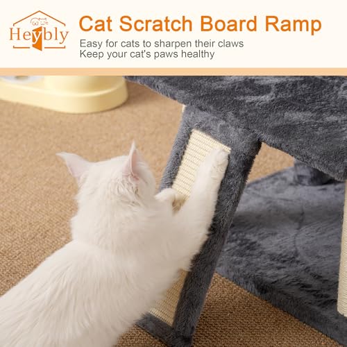 68.1-inch Tall Cat Tree with Sisal-Covered Scratching Posts, Smoky Gray T5598