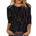 Summer Outfits for Women Casual Fashion Printing Crew Neck Three Quarter Sleeve C40452