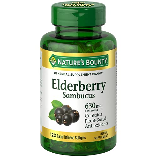 630 mg Elderberry Herbal Supplement Softgels, 120 Count T4042
