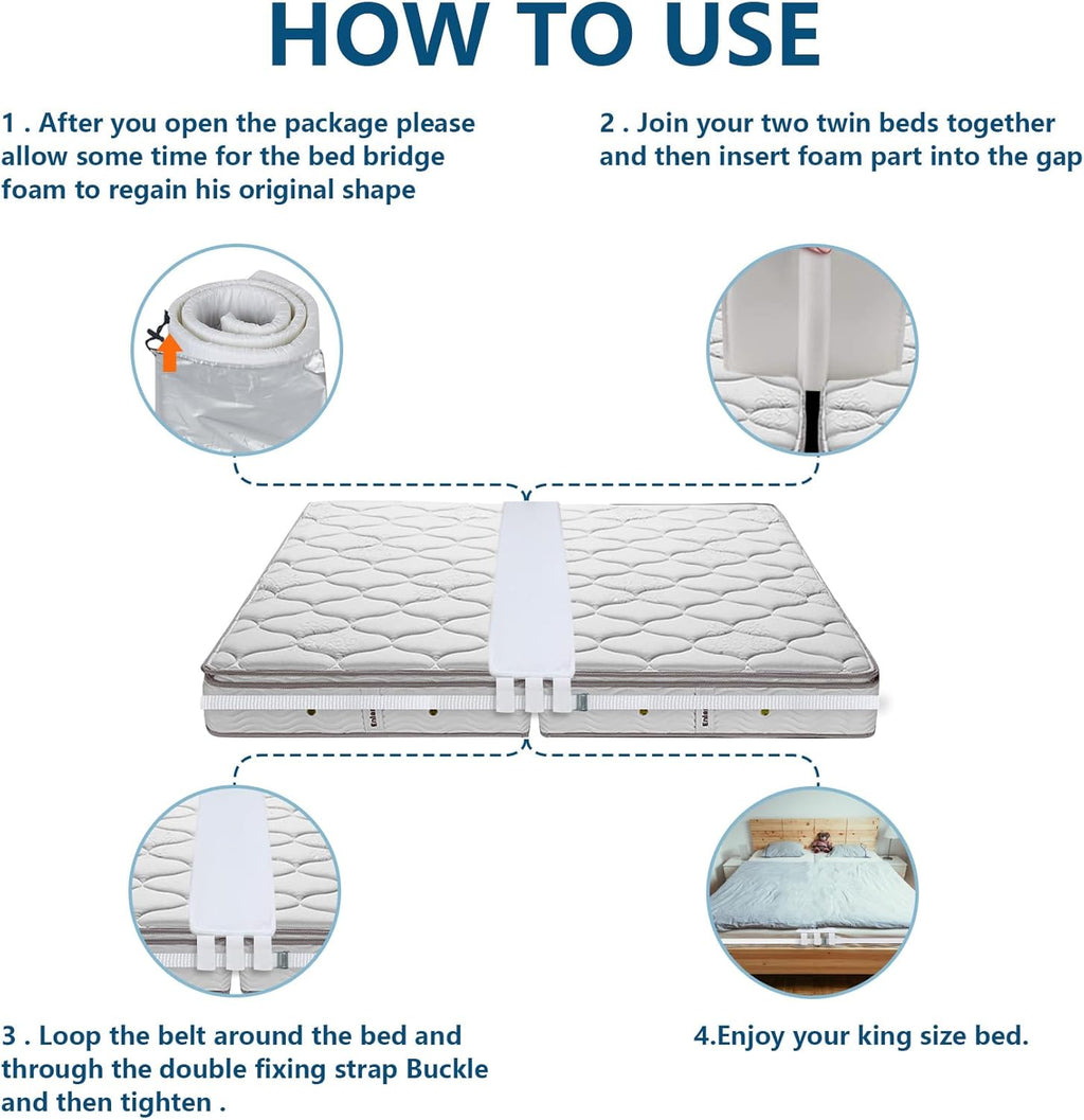 Twin to King Bed Converter Kit with Storage Bag M9966