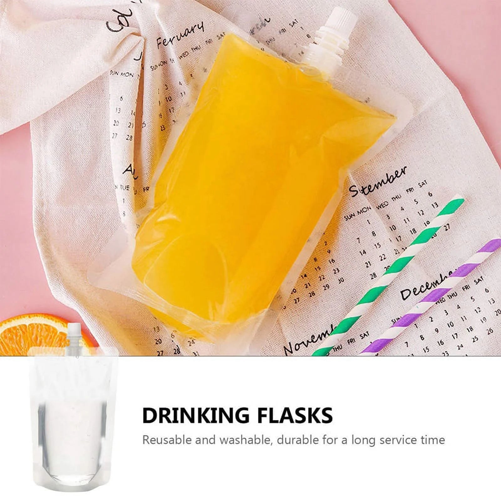 50PCS 100Ml Liquid Stand Bag Leak Proof Drink Packaging Bag Spout Pouch E2332