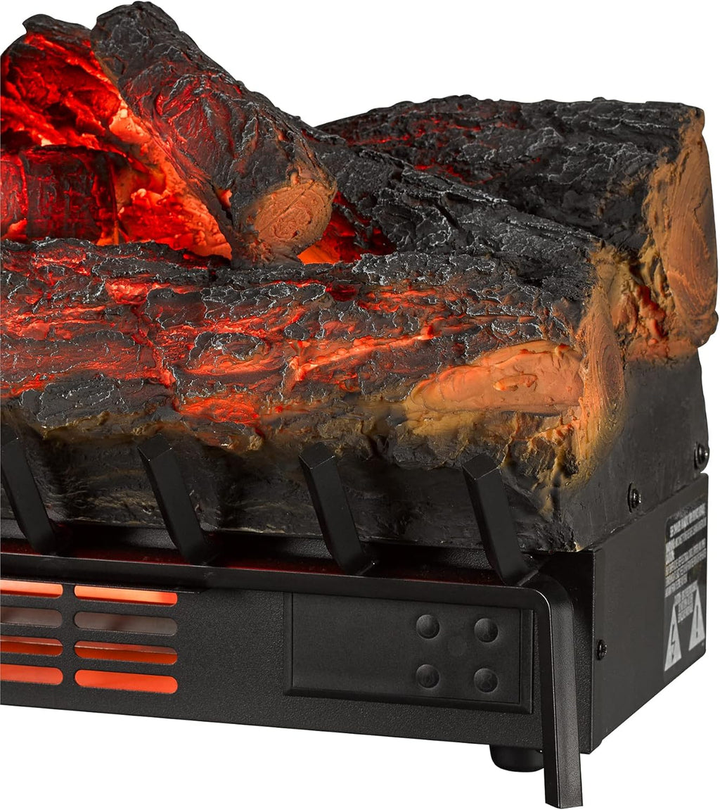 Rustic Pine Electric Log Set Heater with Remote Control X26935