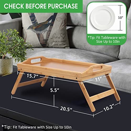 Bamboo Bed Tray Table with Foldable Legs 2 Pack J151