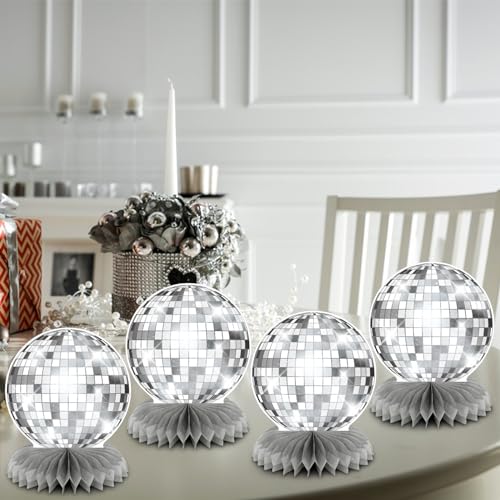 Silver Flat Disco Ball Centerpieces E439