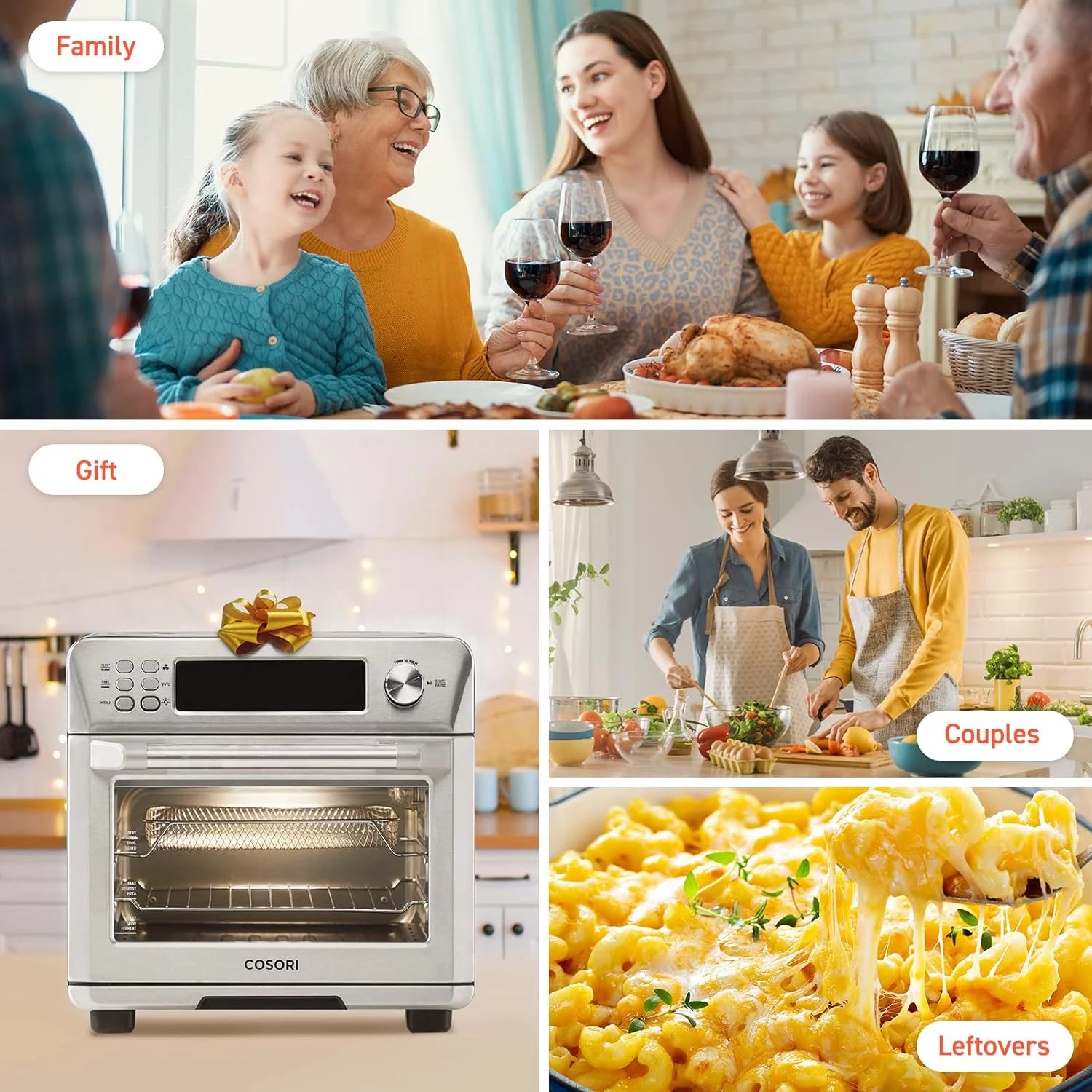 Silver 30L Air Fryer Toaster Oven Combo Convection Rotisserie Dehydrator K109205