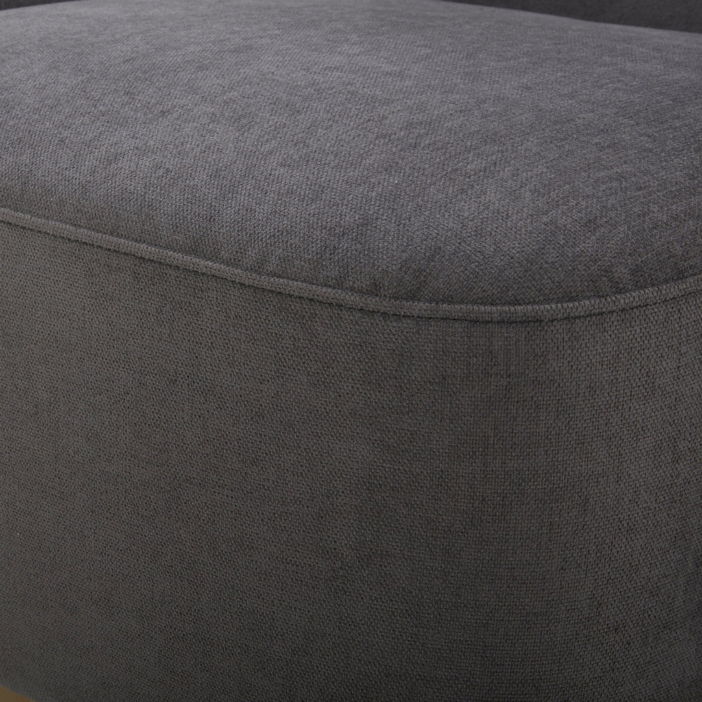 Dark Gray Fabric Swivel Accent Barrel Chairs with Adjustable Backrest C2070