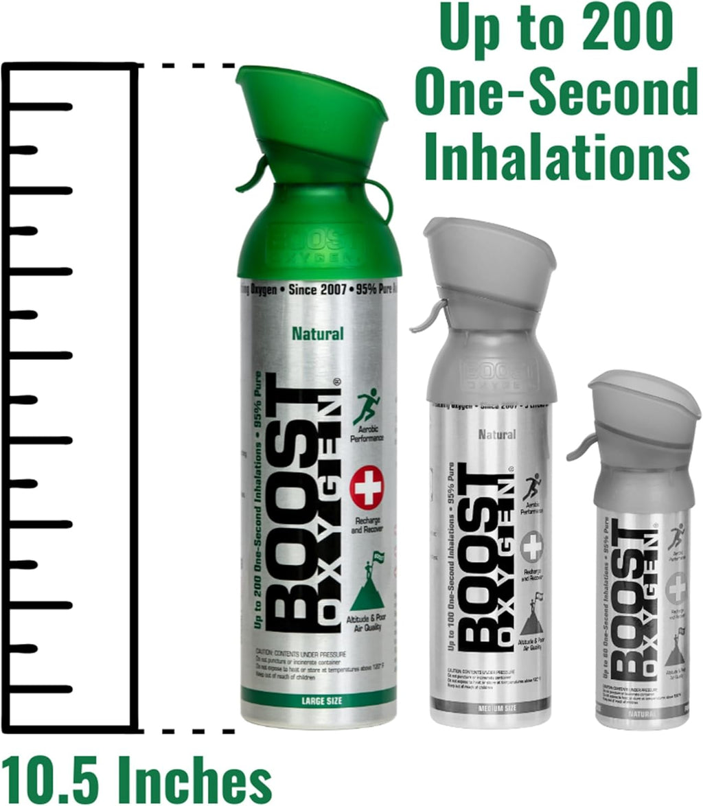 10 Liter All Natural Flavored (4 Pack) and 5 Liter Eucalyptus Flavored (1 Pack) Supplemental Canned Oxygen Bottle with Mouthpiece C812