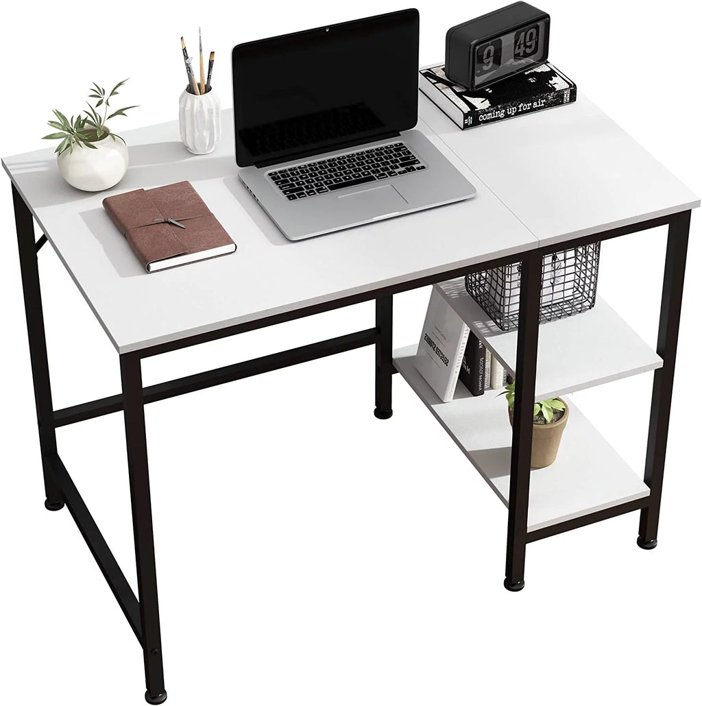 Black Oak Finish 55 inches Computer Desk with Storage Shelf M95626