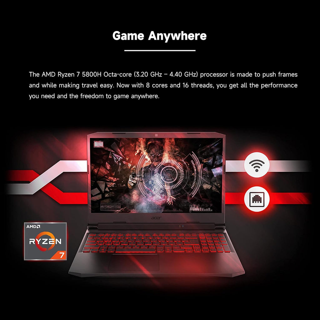 15.6" 144Hz FHD IPS Display Gaming Laptop with AMD Octa-Core Ryzen 7 5800H, GeForce RTX 3060, 16GB RAM, 1TB PCIe SSD D98698