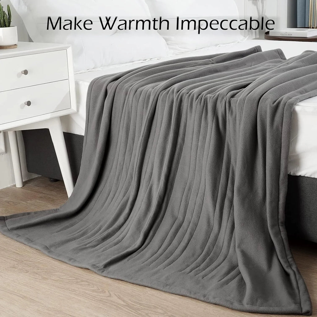 Grey Electric Fleece Heated Throw Blanket 50" x 60" C386