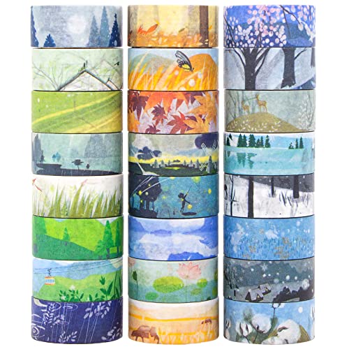 60 Rolls Washi Tape Set, Decorative Adhesive Masking Tape, Each Roll 5.4yd Total 328yd M1396