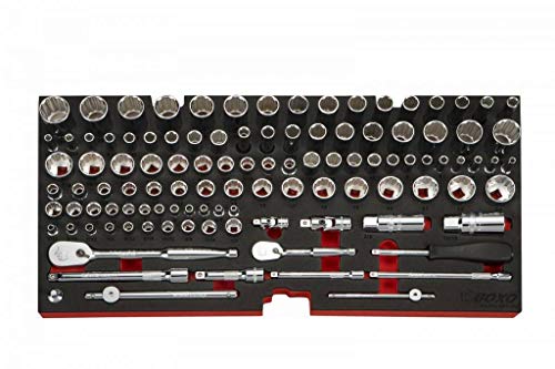 159 pcs Metric & SAE Tool Set with 3 Drawers Carry Box I9548