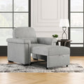 Dark Blue 3-in-1 Convertible Sofa Chair Bed with Adjust Backrest and Lumbar Pillow K615