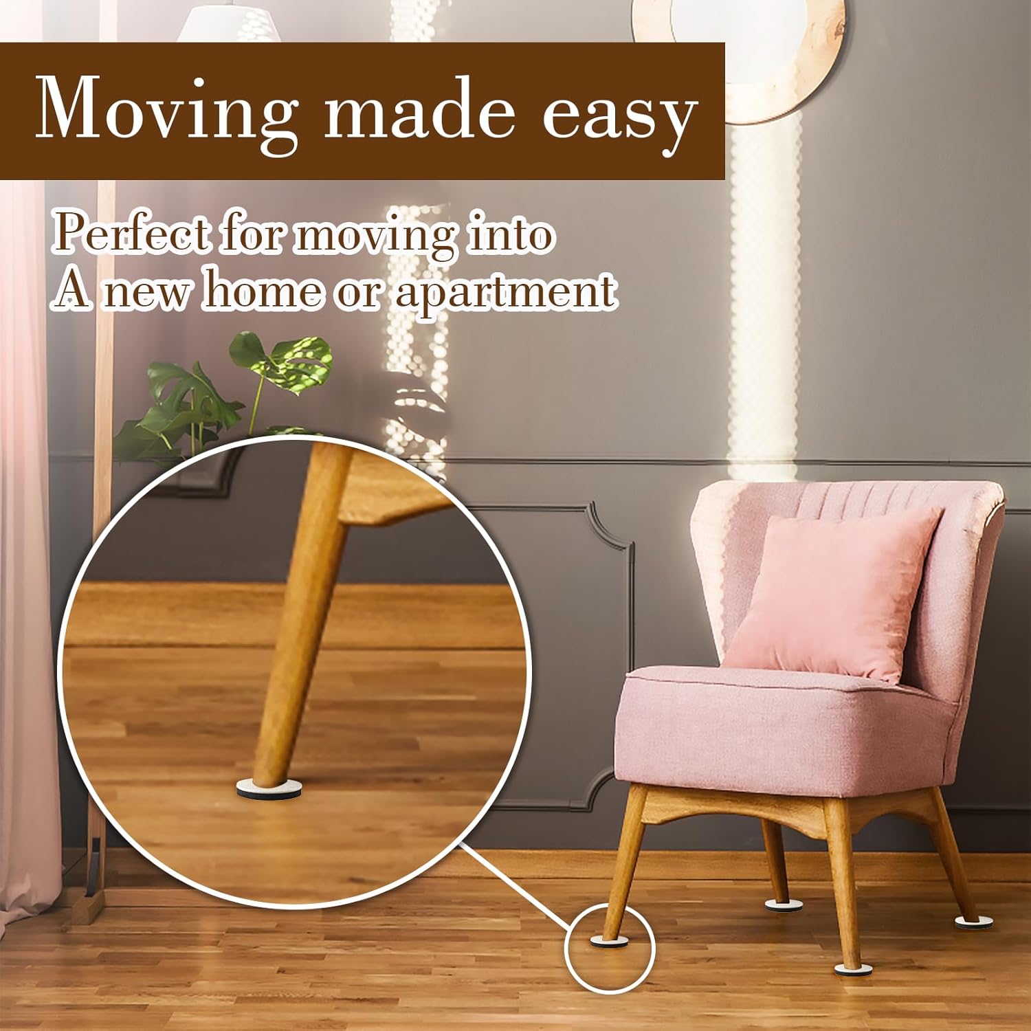 8Pcs 3.5 Inches Reusable Heavy Duty Furniture Sliders T856857