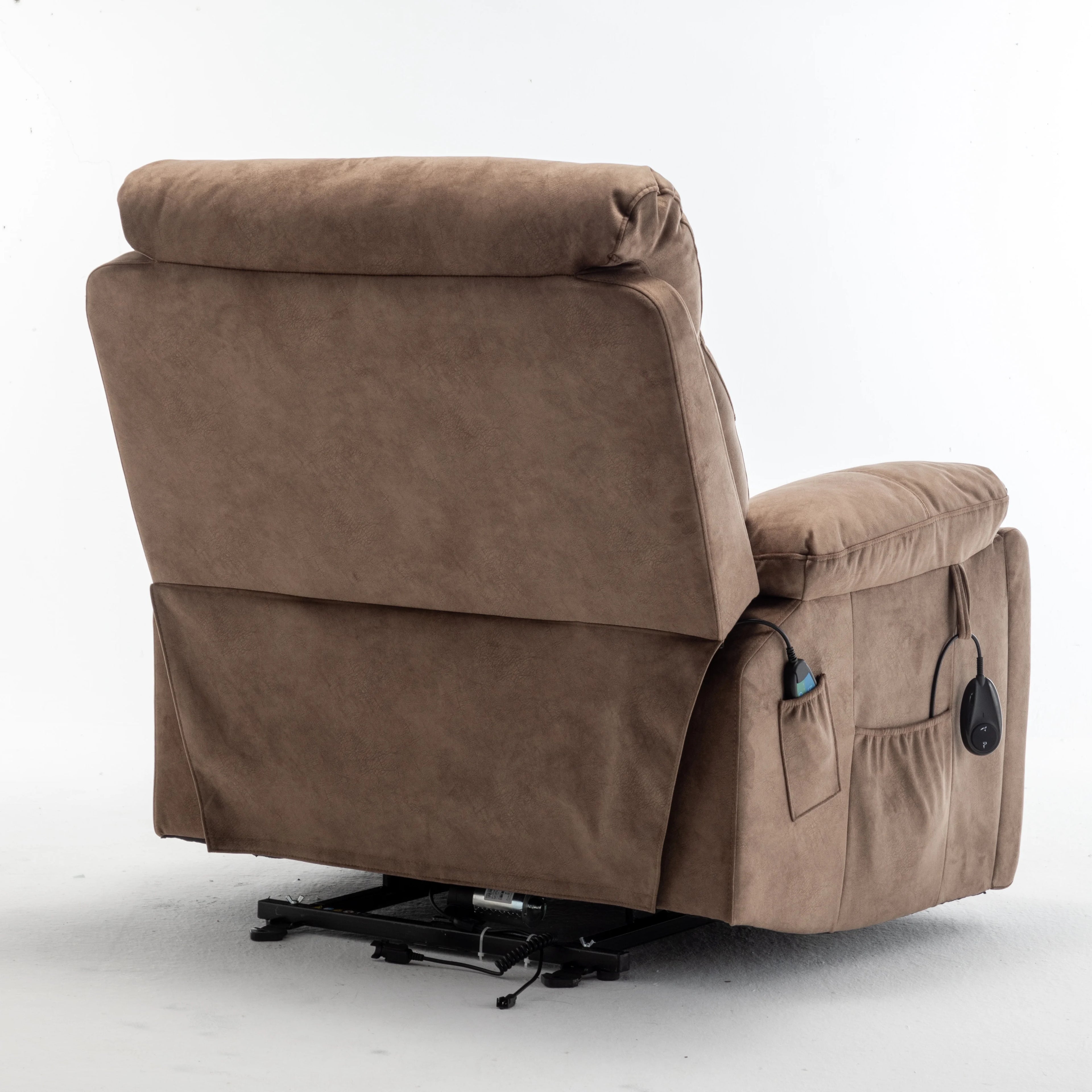 Dark Brown Oversized Electric Lift Recliner Chair with Heat and Massage Z392