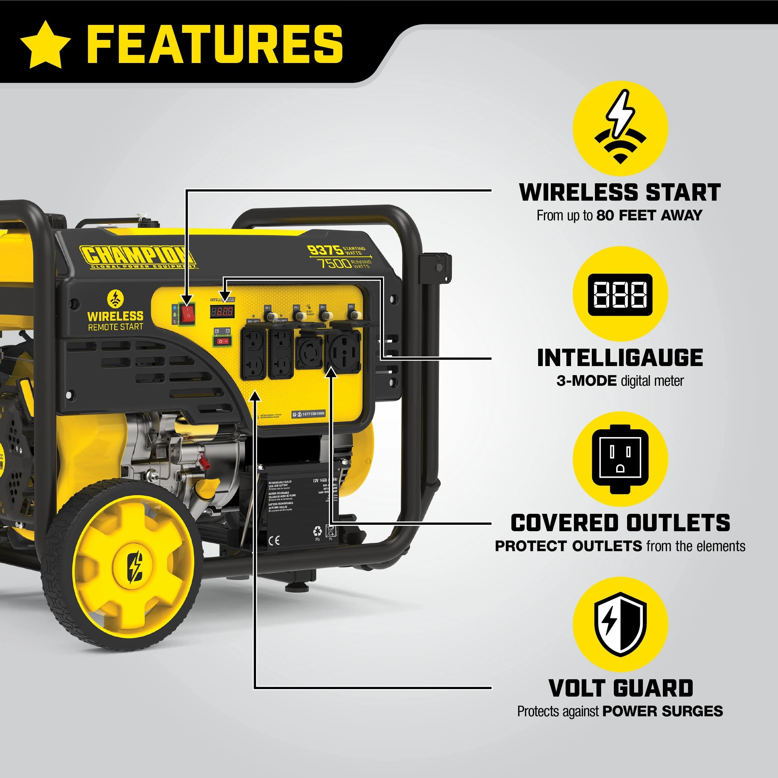 Portable Generator with Wireless Remote Start V161