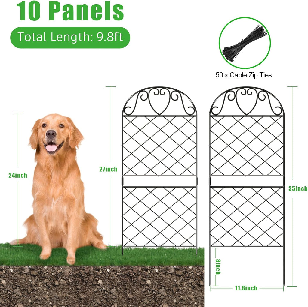 10 Panels Rustproof Metal Wire Garden Fence G567