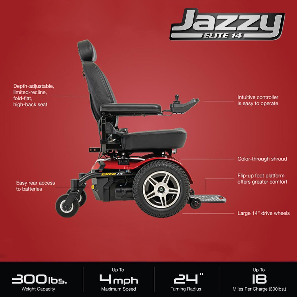 Red Power Chair Motorized Electric Wheelchair J29231