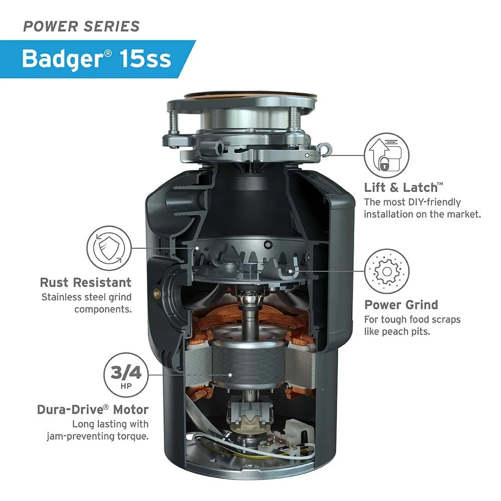 3/4-HP Continuous Feed Garbage Disposal O3814