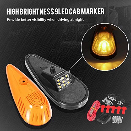 Amber Teardrop Cab Light 9LED Cab Marker Light 5pcs L7089
