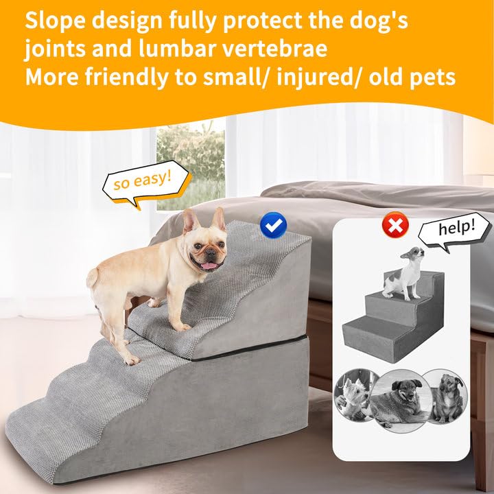 6 Tier Pet Stairs with Handle and Washable Cover L1800