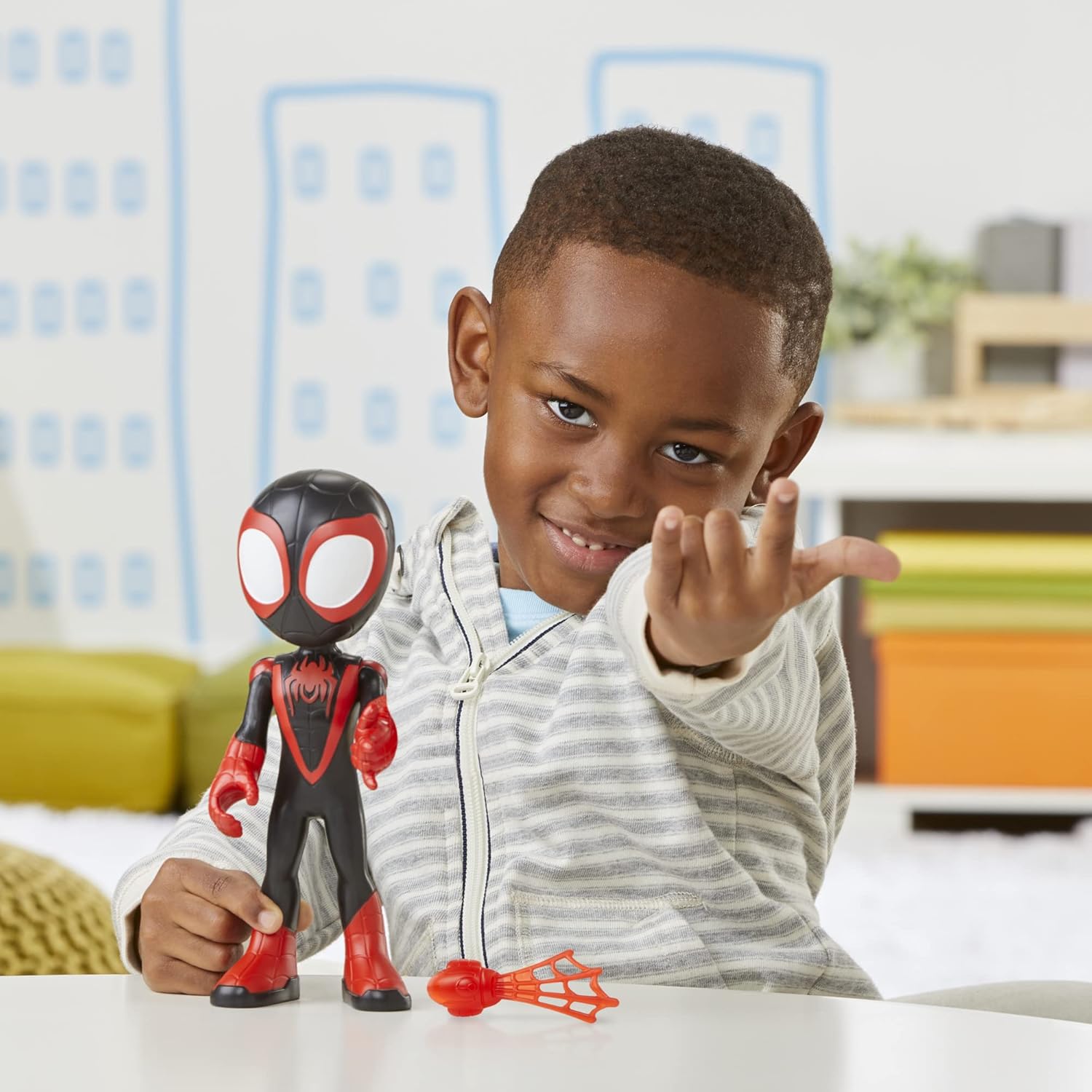 Spidey and His Amazing Friends Supersized Miles Morales: Spider-Man 9-inch Action Figure H129405