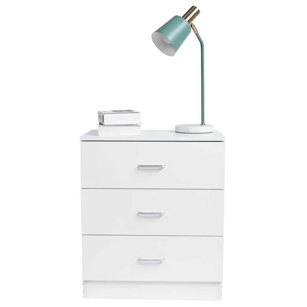 White 3-Drawer Wooden Dresser M65035
