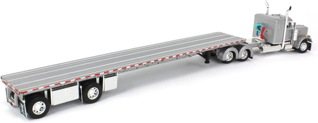 1/64 Silver Peterbilt 359 36" Flattop Sleeper with 53' Wilson Roadbrute Flatbed Trailer T67963