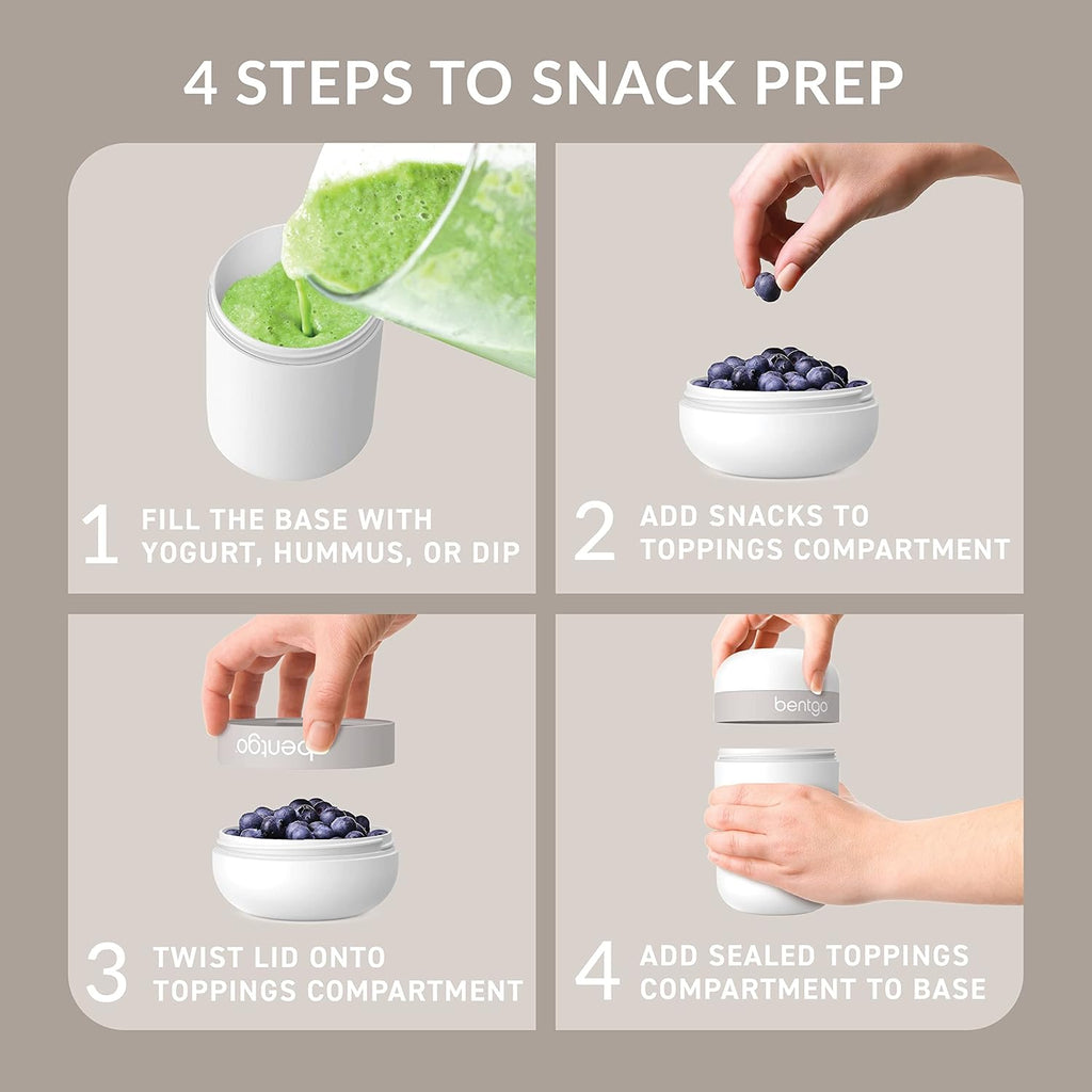 White Lunch Box Set With Reusable Snack Cup F556
