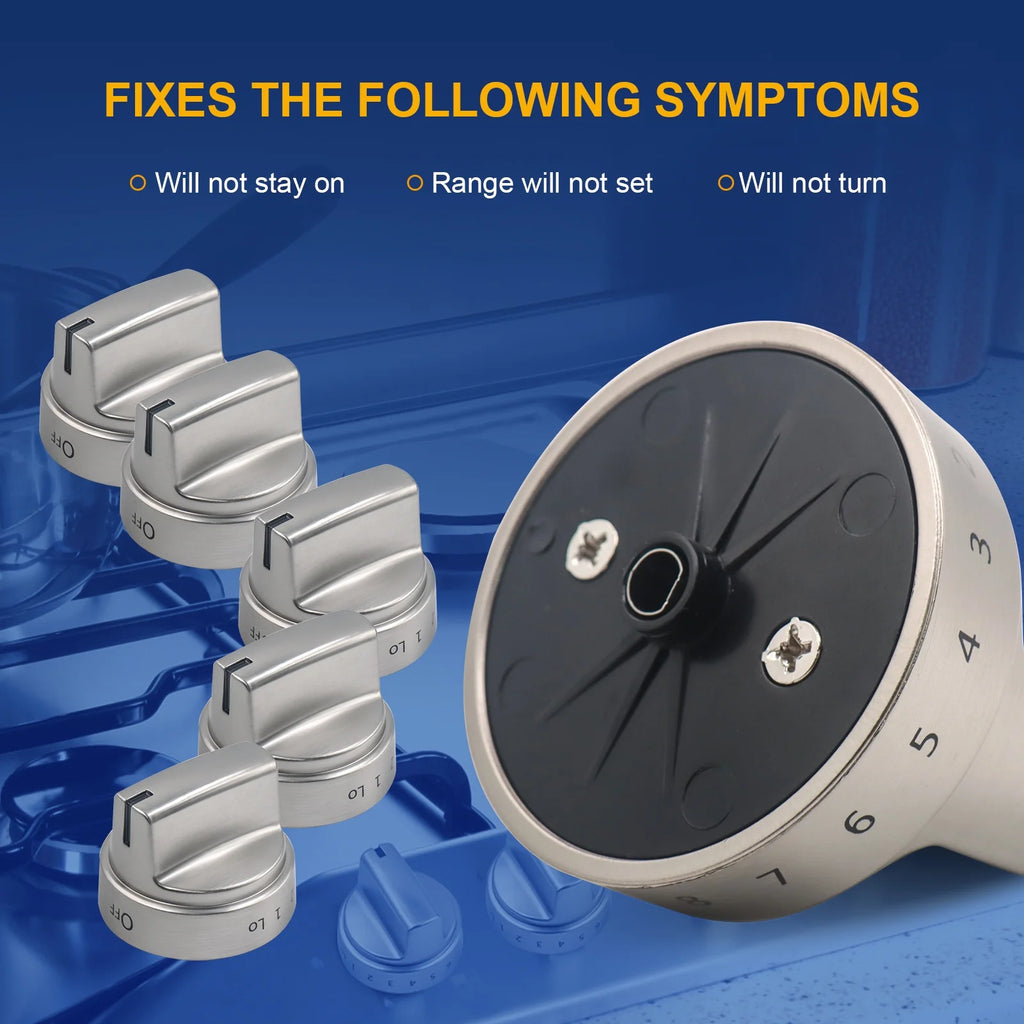 5 Packs Stainless Steel Gas Stove Knobs K57590