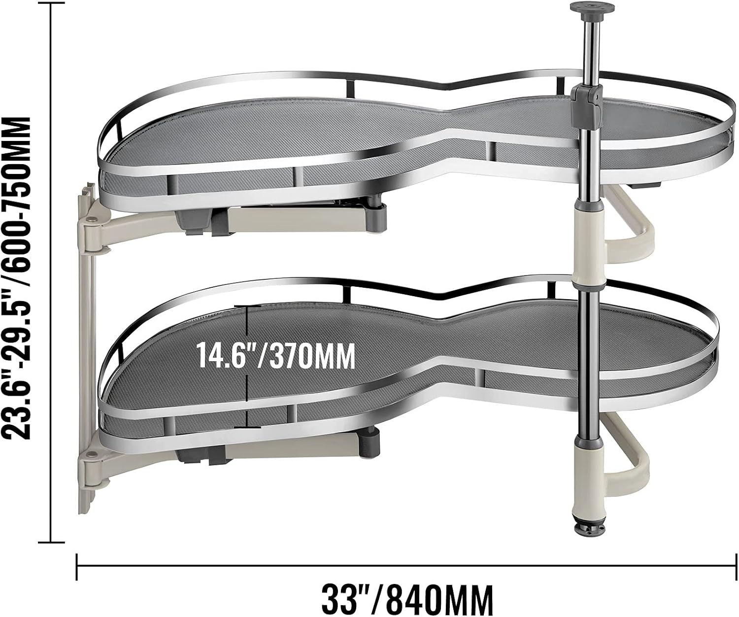 2 Tier Swing Tray Blind Corner Cabinet Organizer Q294313