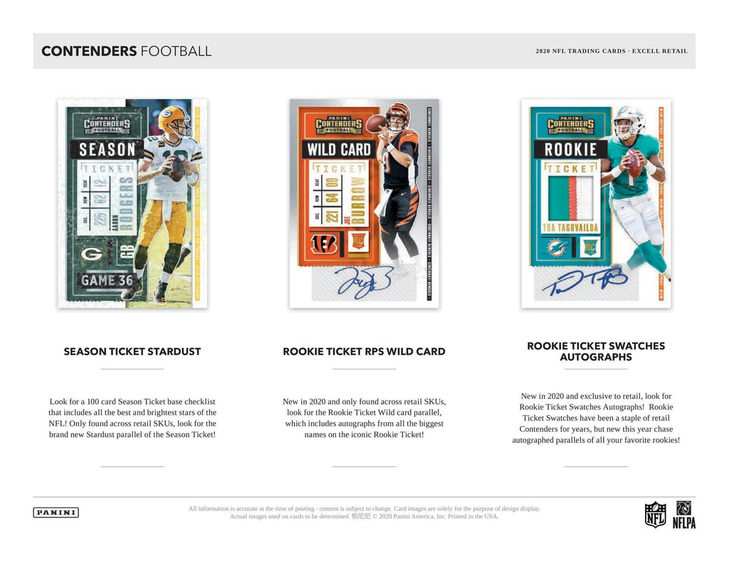 2020 Panini Contenders Football Mega Box D9122