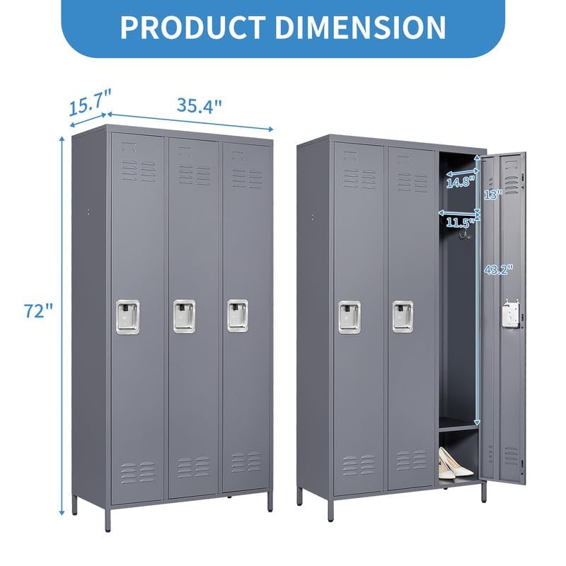 Steel Storage Lockers Lockable (Grey) I6629