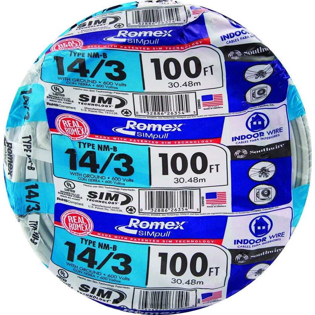 100' 14/3 with Ground Romex SIMpull Residential Indoor Electrical Wire Type NM-B, White H435458