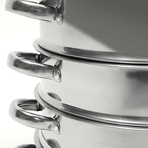 5-Tier Stainless Steel Steamer Set with Vented Glass Lid T309