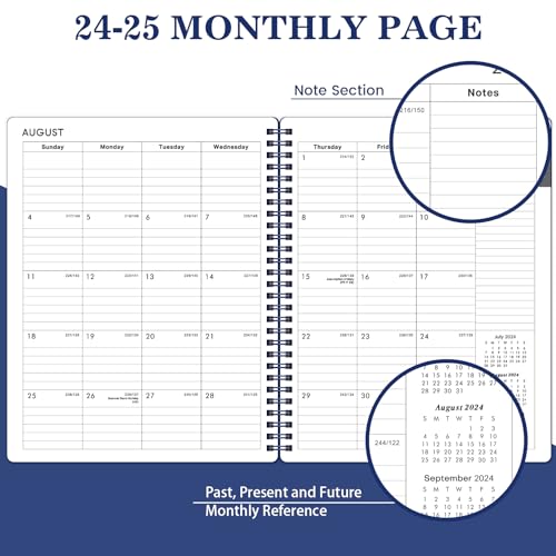 Academic Planner 2024-2025 Weekly and Monthly, 8" x 10", Black, Twin-Wire Binding Z464