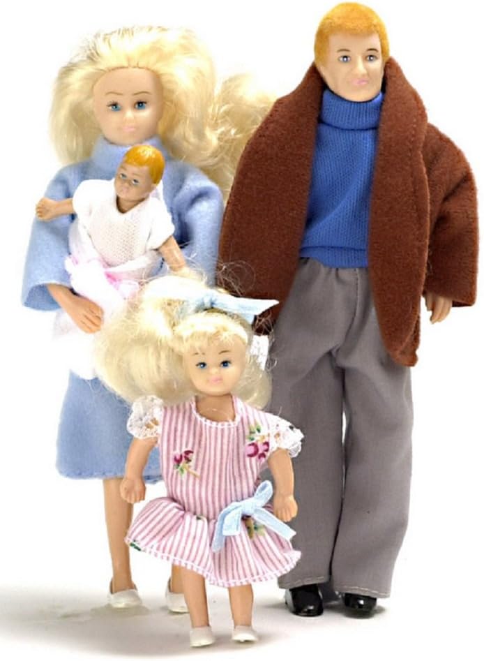 1:12 Scale Dollhouse Miniature Family of 4 People J932061
