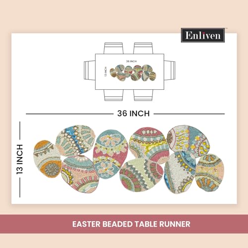 Handmade Beaded Table Runner 13x36 inches O623840