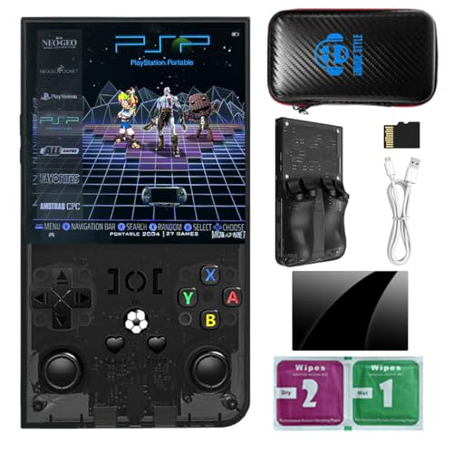 Retro Handheld Game Console, 4-inch IPS Screen, 64GB TF Card, Black J16861
