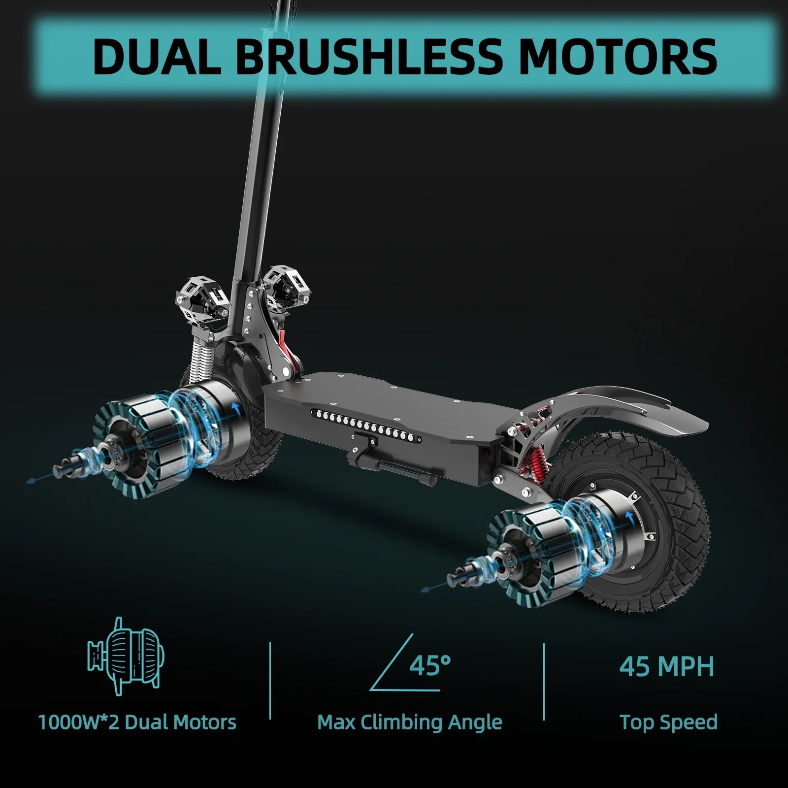 2600W 45 MPH 40 Miles Disc Brake Electric Scooter G806554