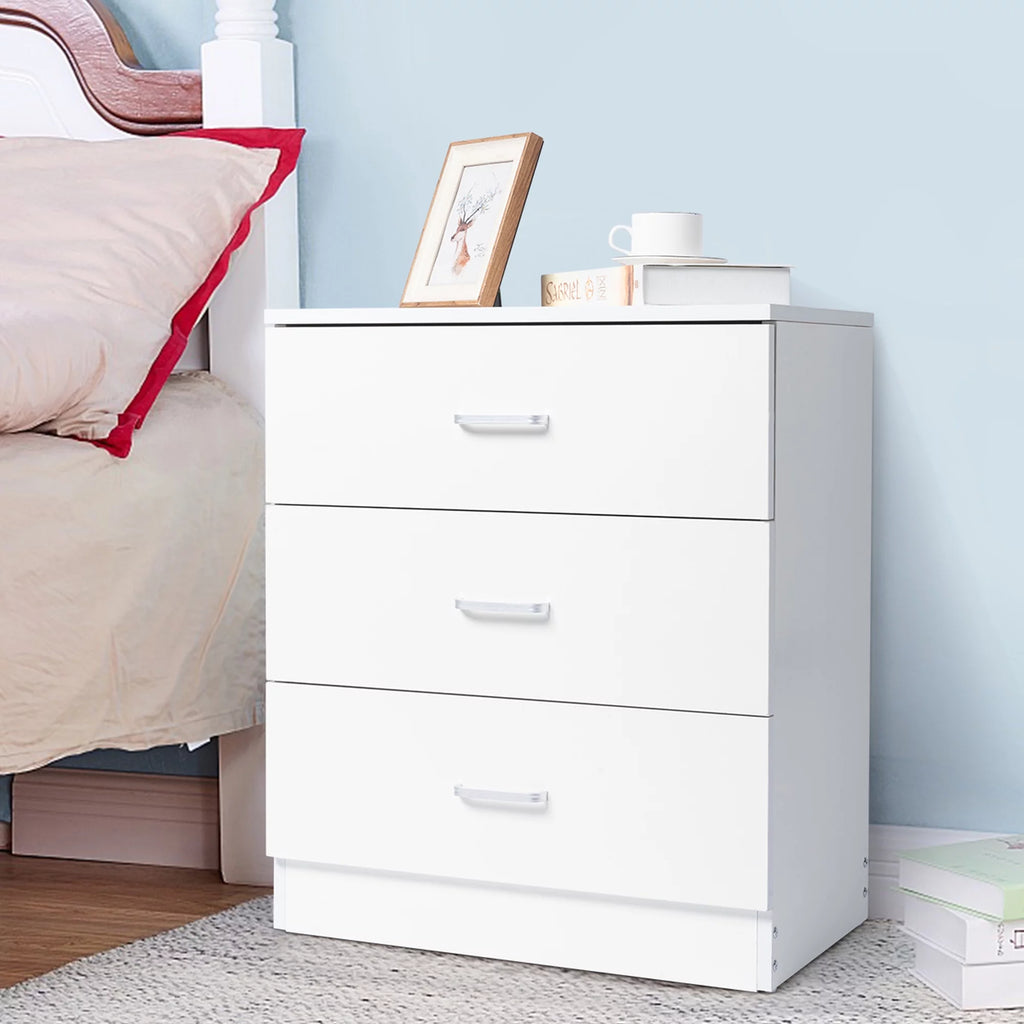 White 3-Drawer Wooden Dresser M65035
